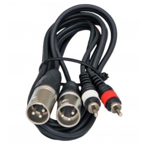 POWERMASTER PM-17973 2 XLR DİŞİ 2 RCA ERKEK 3 METRE KABLO