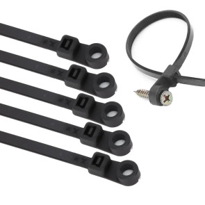 PowerMaster PM-26327 Vida Delikli Kablo Bağı Plastik Kelepçe 100lü Paket Siyah 3.6x150mm