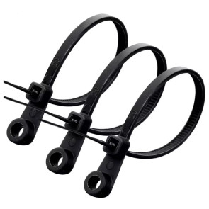 PowerMaster PM-26327 Vida Delikli Kablo Bağı Plastik Kelepçe 100lü Paket Siyah 3.6x150mm