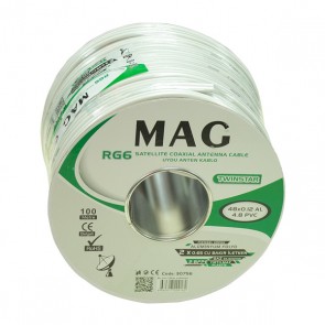 MAG RG59 FA MİNİ DUAL BİTİŞİK 48 TEL ANTEN KABLOSU (100 METRE)