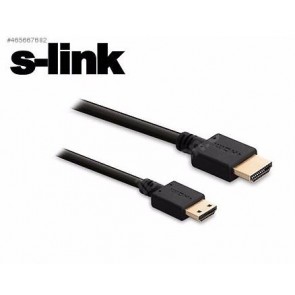 S-link SL-HM35 Hdmi - Mini Hdmi Kablo 1.5 Mt Altın Uçlu