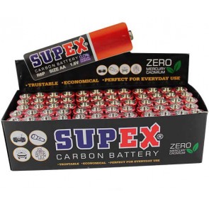 SUPEX R6 1.5 VOLT ÇİNKO KARBON AA KALEM PİL (60LI PAKET FİYATI)