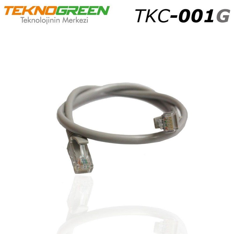 TeknoGreen TKC-001G 1m Cat6 Ethernet Kablosu Gri