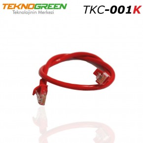 TeknoGreen TKC-001K 1m Cat6 Ethernet Kablosu Kırmızı