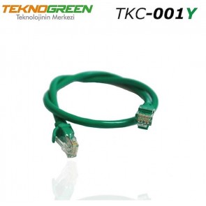TeknoGreen TKC-001Y 1m Cat6 Ethernet Kablosu Yeşil