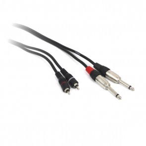 TeknoGreen TKS-901 2×6.3mm Mono 2xRca Erkek-Erkek Kablo 1 mt