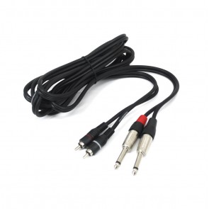 TeknoGreen TKS-903 2×6.3mm Mono 2xRca Erkek-Erkek Kablo 3 mt