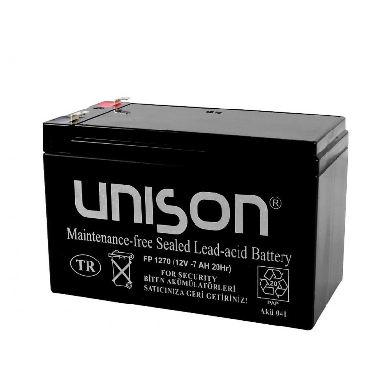 Unison 12v 7a Kuru Bakımsız Akü