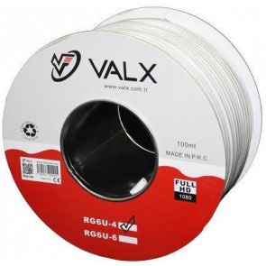 Valx Rg6 Coaxial Kablo 100M ( Karton Makara )
