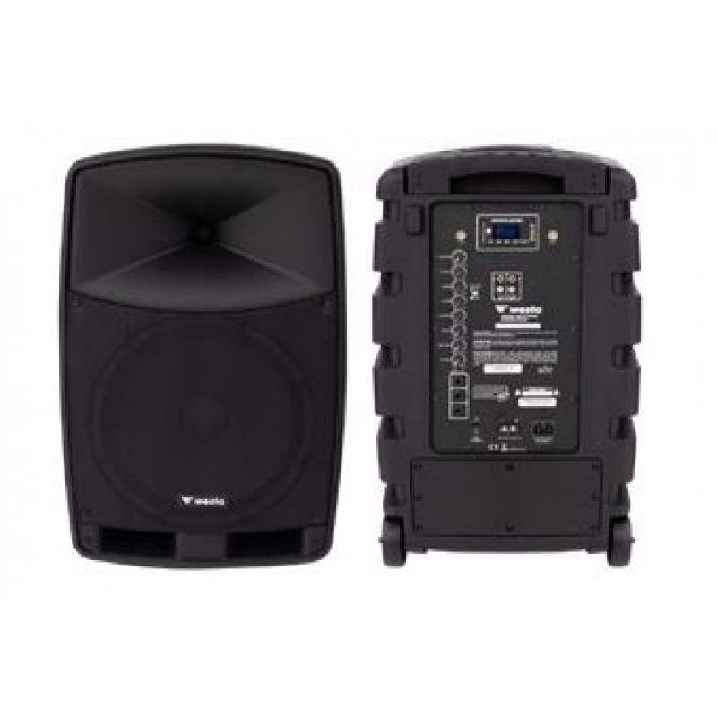 WESTA WAP-15505 400 WATT 15 16*2 KANAL 2 YOLLU 2 EL TELSİZ MİKROFONLU BLUETOOTH ÖZELLİKLİ ŞARJLI AKTİF KABİN HOPARLÖR