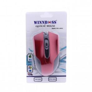 Winnboss WN-1092 Usb Kablolu Optik Mouse - Kırmızı