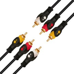 PowerMaster PM-11587 3 RCA TOS 20 Metre Kablo Video Audio Stereo Ses