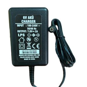 6 Volt 1 Amper  Adaptör 5.5x2.1mm Akü Şarj Adaptörü 6 Volt 1 Amper