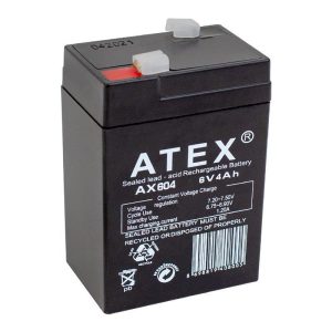 Atex 6 Volt 4 AH Işıldak Aküsü (70*48*101 Mm)