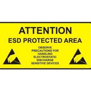 Antistatik ESD Koruma Alanı Tabelası 15x30cm İngilizce IZ-TBL04