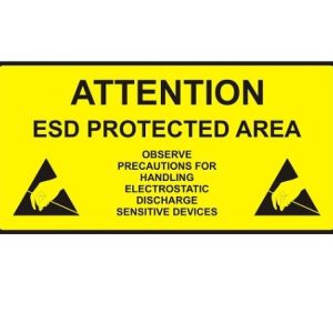 Antistatik ESD Koruma Alanı Tabelası 30x60cm İngilizce IZ-TBL06