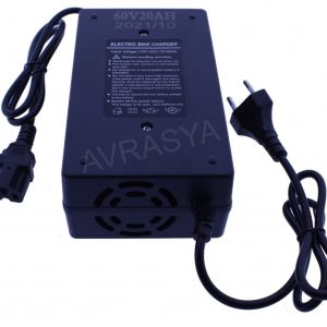 Charger 60V 20A Fanlı Işıklı Kesicili Elektilikli Scooter Şarj Adaptör