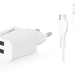 Compaxe CTA-521D IU 10W 5V 2.1A Çift Usb+Usb To Lightnıng 3A Kablolu Set
