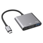 Enkado EKD-TP43 3'ü 1 Arada Type-C Hub Adaptör 4K HDMI USB3.0 ve PD Şarj Destekli Metal Dönüştürücü