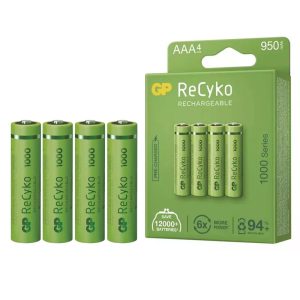 GP Recyko 950mAh Ni-MH AAA Şarjlı İnce Kalem Pil 4'lü Paket