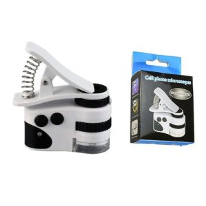 Nikula- 60X Mini Cep Telefonu Için Mandallı Mikroskop Uv Ledli Büyüteç