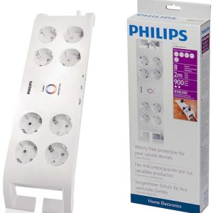 Philips Spn 3080B 8'Li 2Mt Beyaz Akım Korumalı Priz