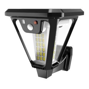 Powermaster HS-V83 Solar Panelli 3 Modlu Kumandalı Hareket Sensörlü 100 SMD Ledli Şarjlı Duvar ve Bahçe Lambası