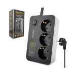 SHOWMAX SH-4626 TERMAL AKIM KORUMALI PRİZ 3 PRİZ+2 USB+1 TYPE-C GİRİŞ