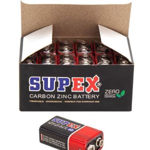 Supex 6F22 9 Volt Pil 12 'Li Paket