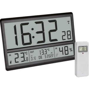 TFA 60.4523.01 Dijital XL Duvar Saati İç-Dış Sıcaklık, Nem ve Tarih Göstergeli