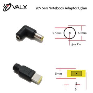 Valx LU-200 20V 4.5A Universal Notebook Adaptör Çoklu Uç