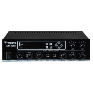 Westa WM-605U USB-Bluetooth 2 Bölgeli 2 Mikrofon Girişli 100 Watt Trafolu Anfi